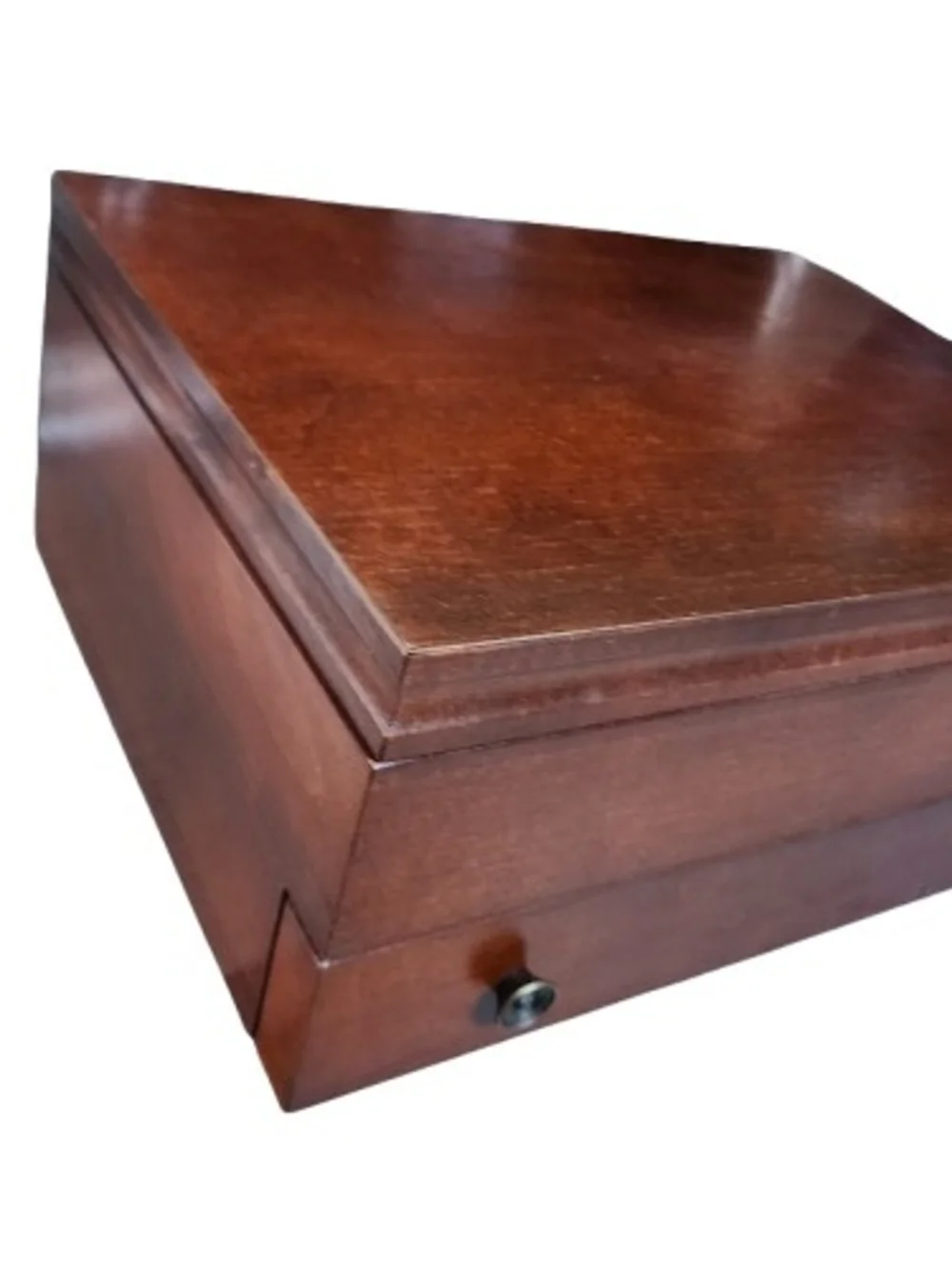 Vintage Wood Silverware Chest with Pacific Silvercloth Anti-Tarnish Lining